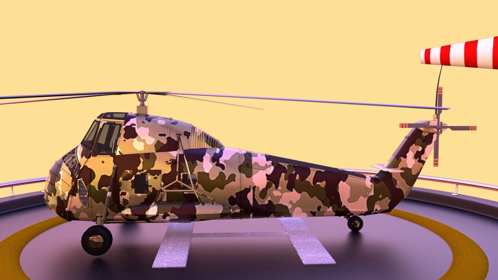 Military helicopter 3D model Low-poly 3D model_4