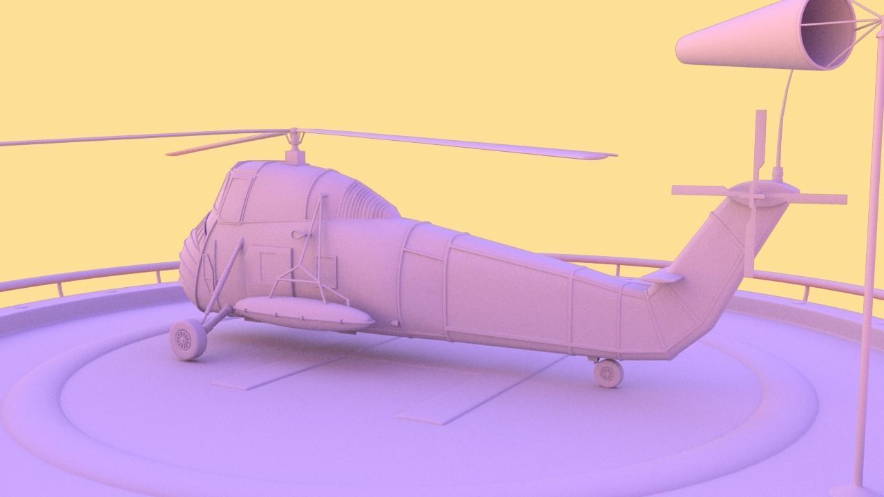 Military helicopter 3D model Low-poly 3D model_23