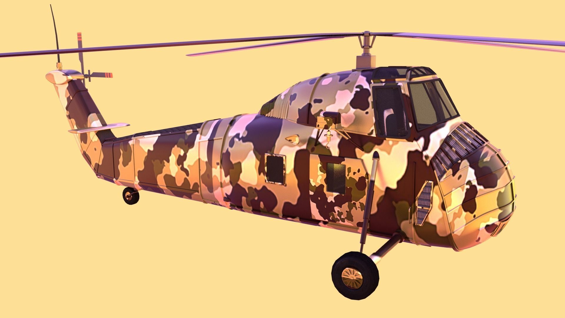 Military helicopter 3D model Low-poly 3D model_13