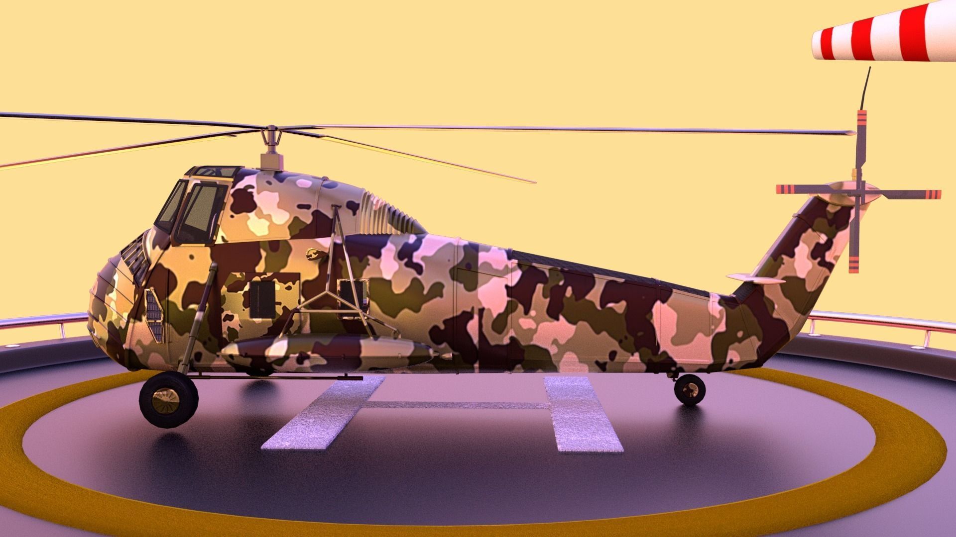 Military helicopter 3D model Low-poly 3D model_11