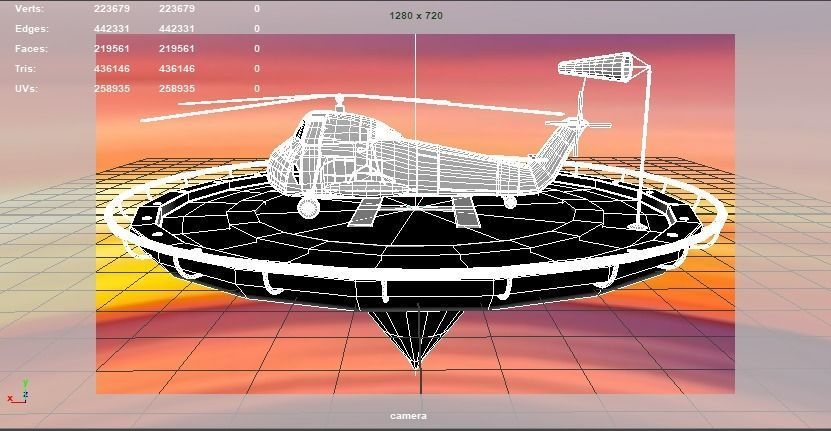 Military helicopter 3D model Low-poly 3D model_31