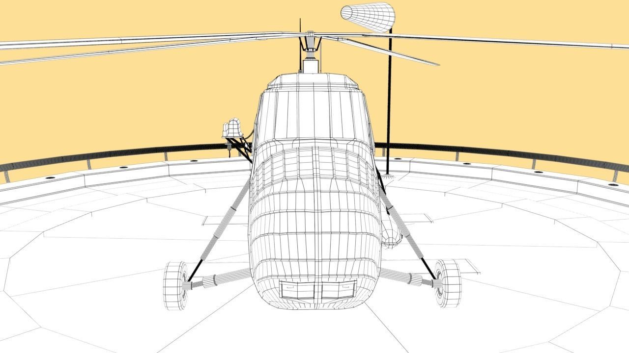 Military helicopter 3D model Low-poly 3D model_25