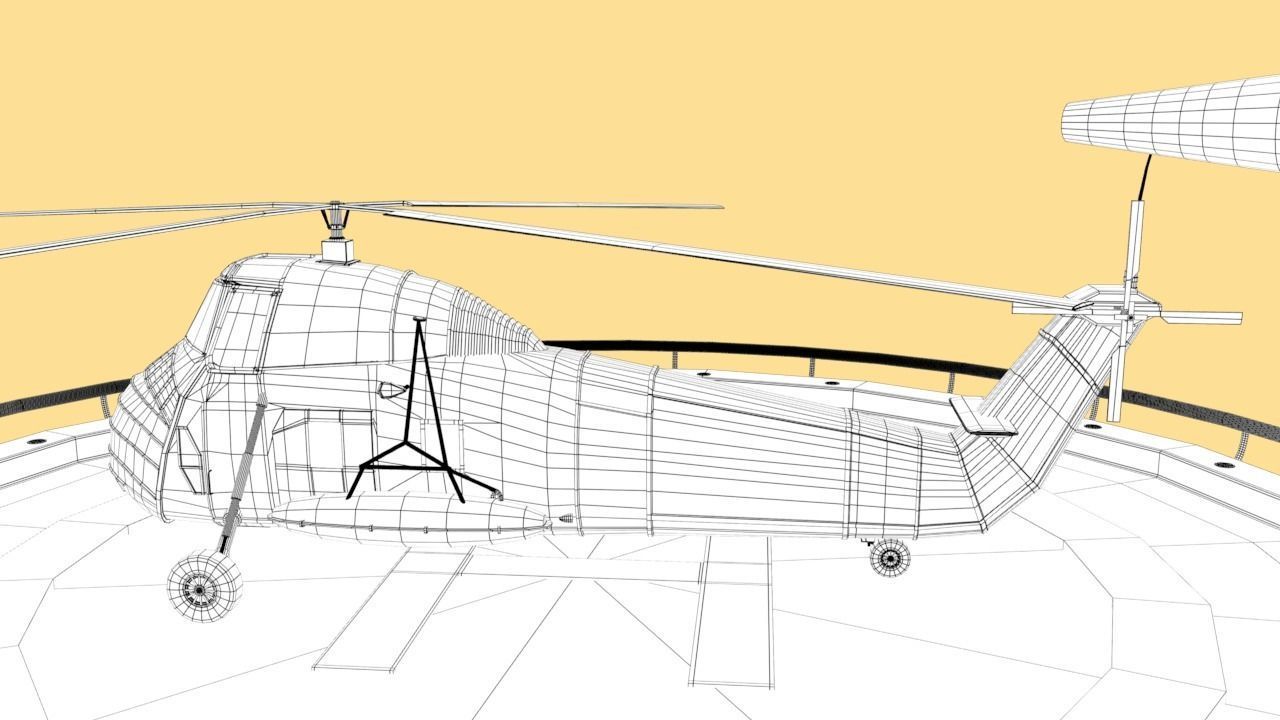Military helicopter 3D model Low-poly 3D model_29