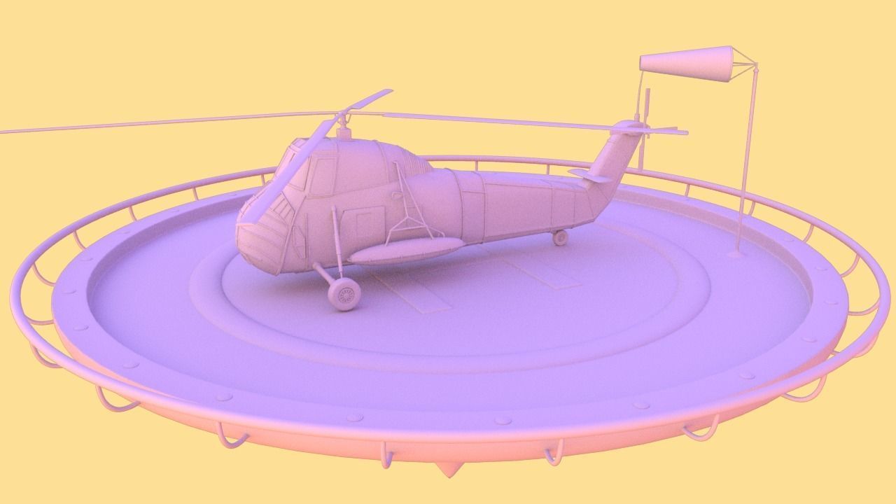 Military helicopter 3D model Low-poly 3D model_22
