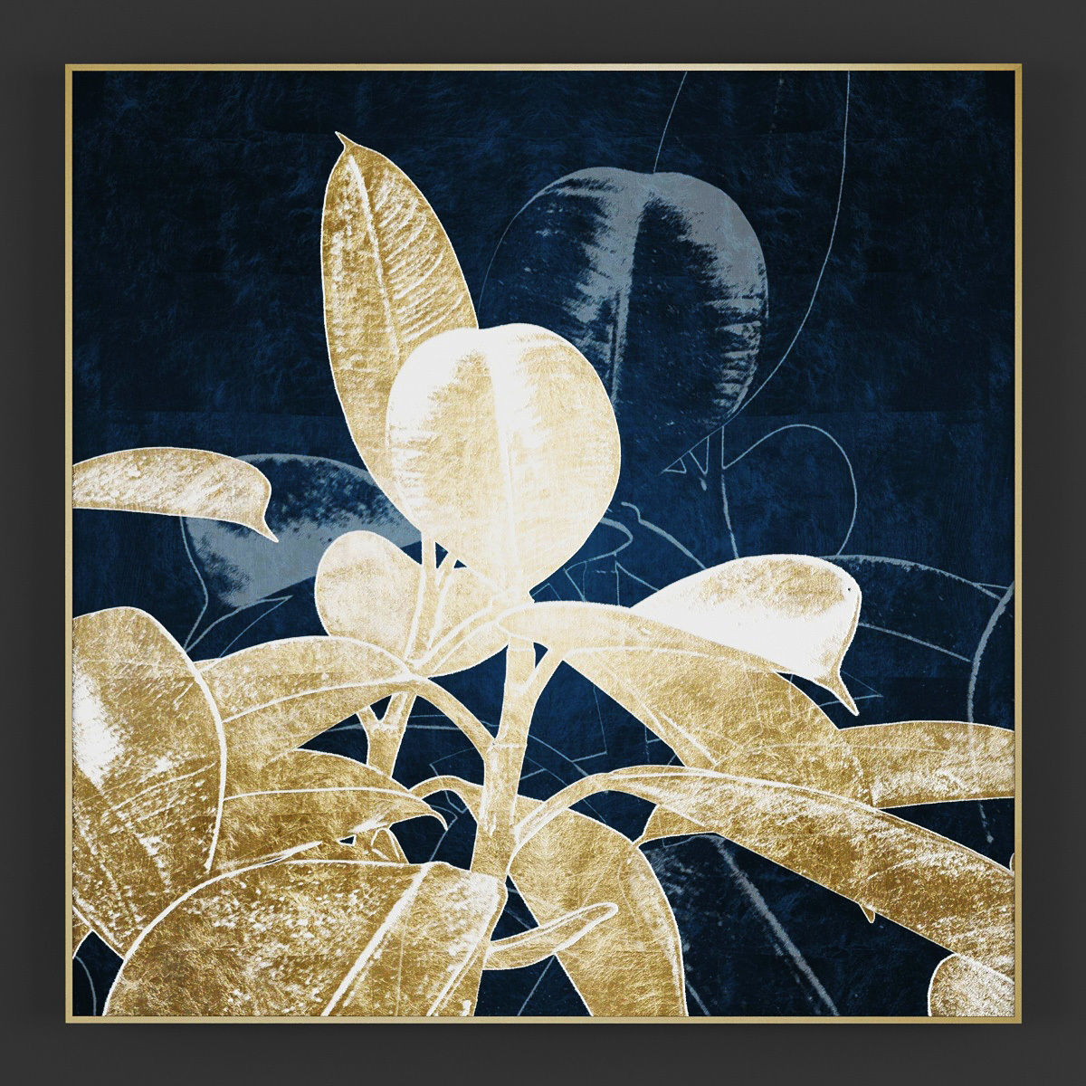 Pictures231 gold and silver floral wall art 3D model_1