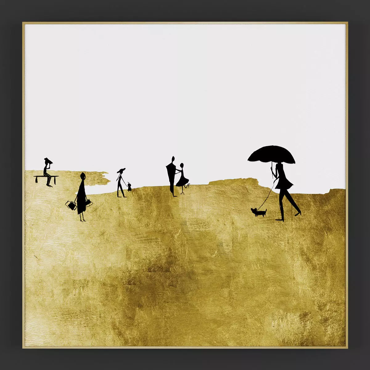 Pictures232 painting with silhouettes of people 3D model_0