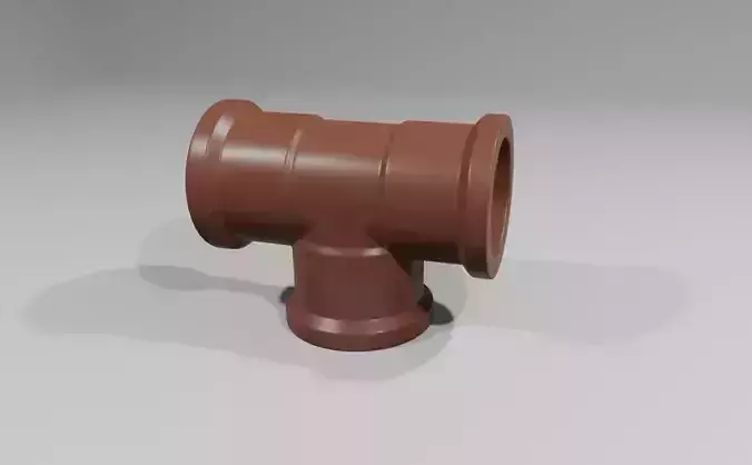 Pipe T PVC - Water - Cano 3D model