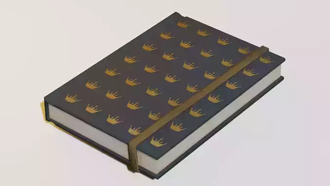 Lowpoly book with gold leaves Free low-poly 3D model