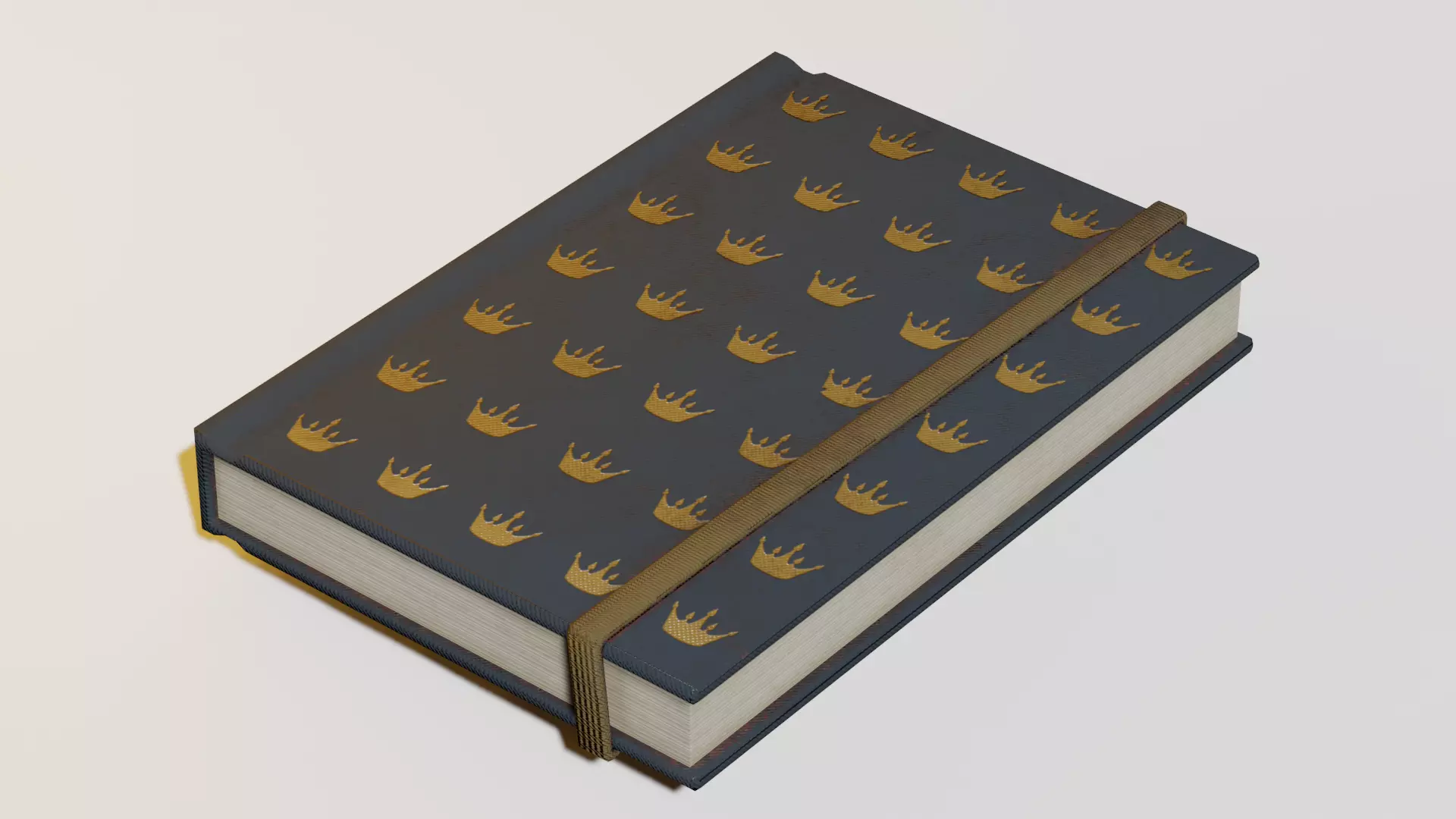 Lowpoly book with gold leaves Free low-poly 3D model_0