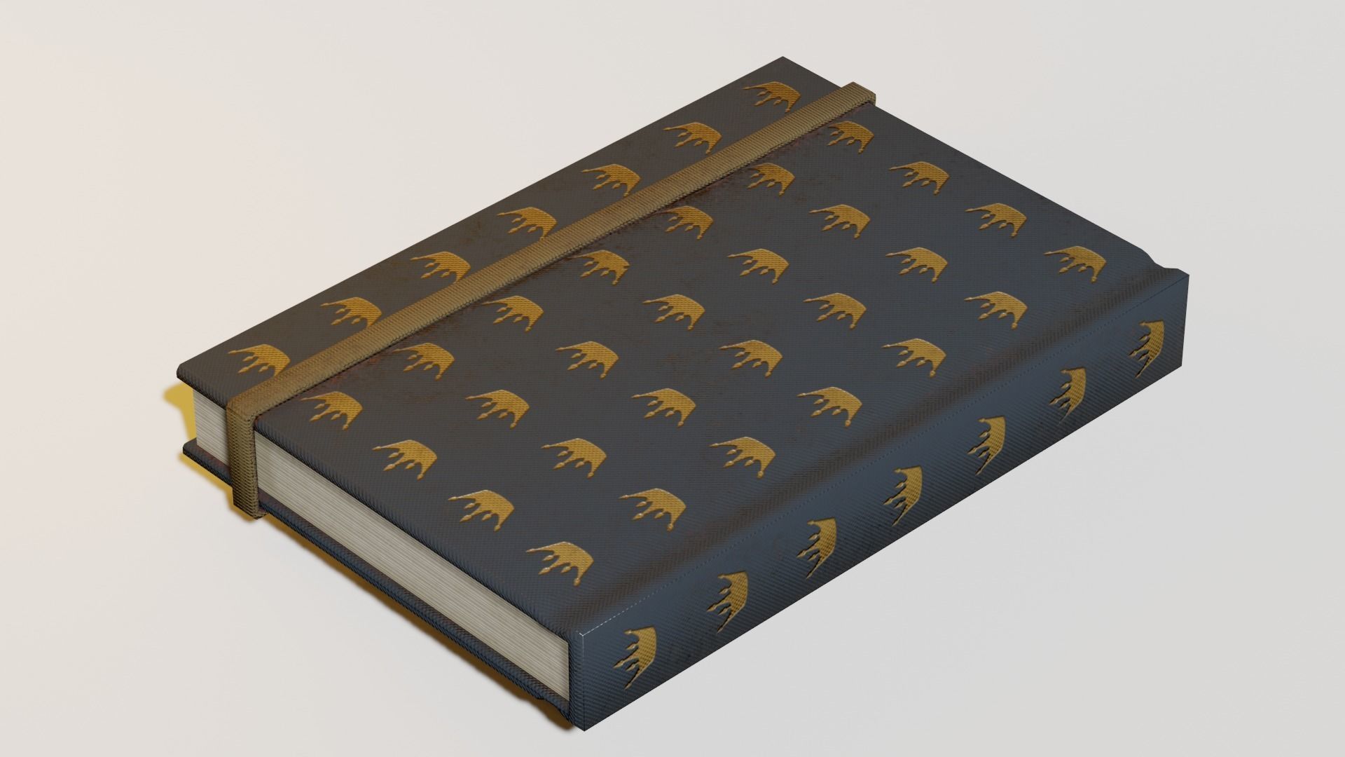 Lowpoly book with gold leaves Free low-poly 3D model_2