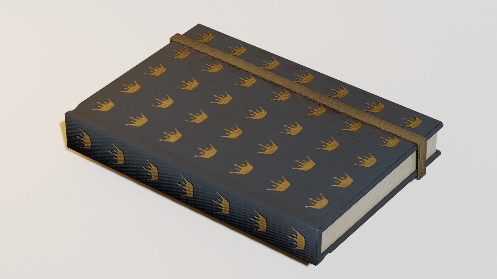 Lowpoly book with gold leaves Free low-poly 3D model_1