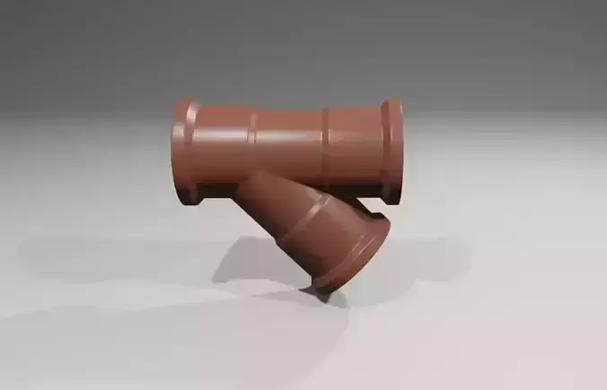 Pipe Y PVC - Water - Cano 3D model