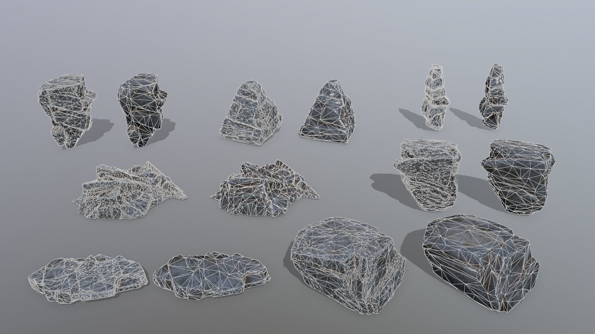 Rock Set Low-poly 3D model_24
