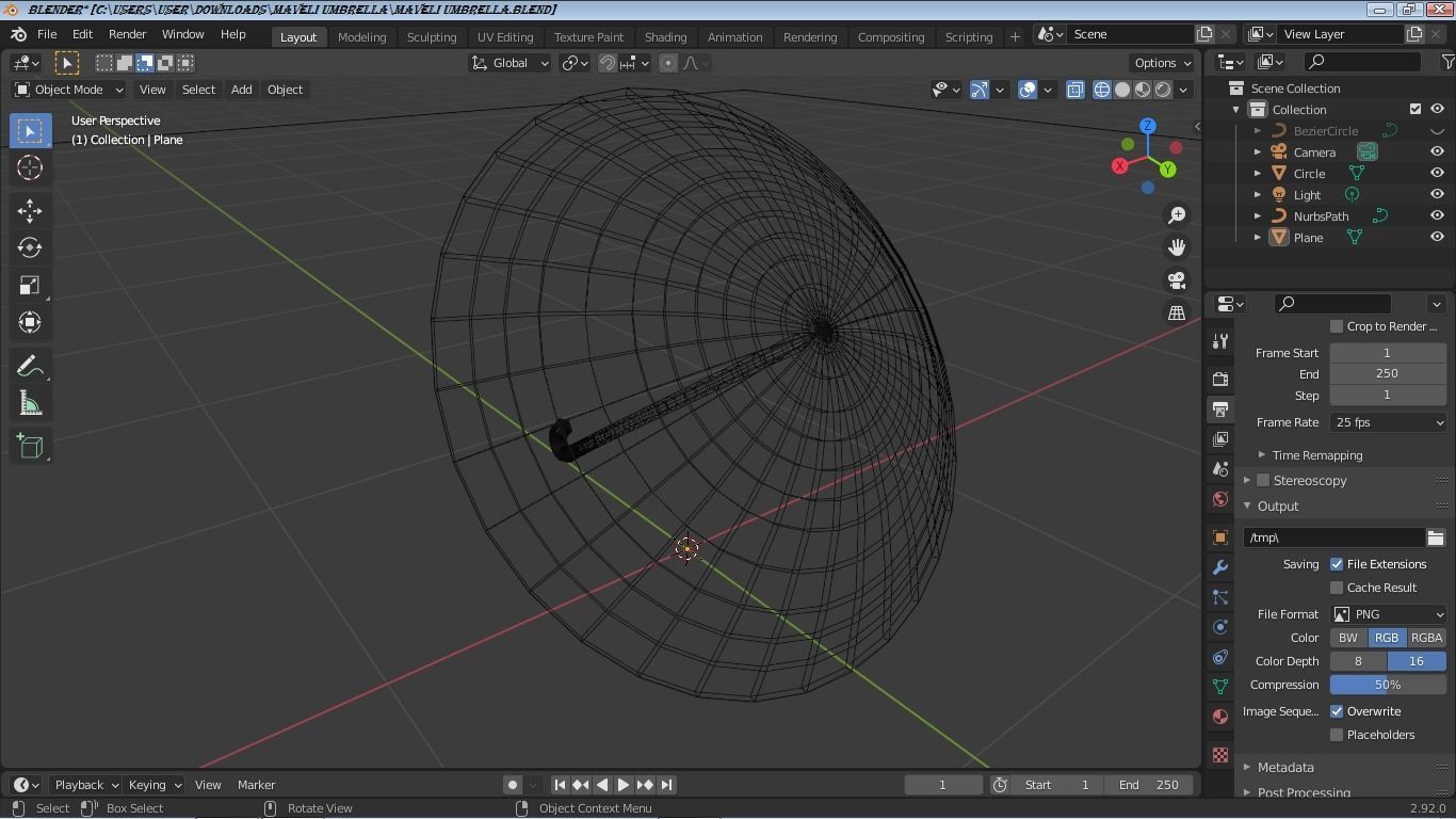 maveli umbrella 3D model_2