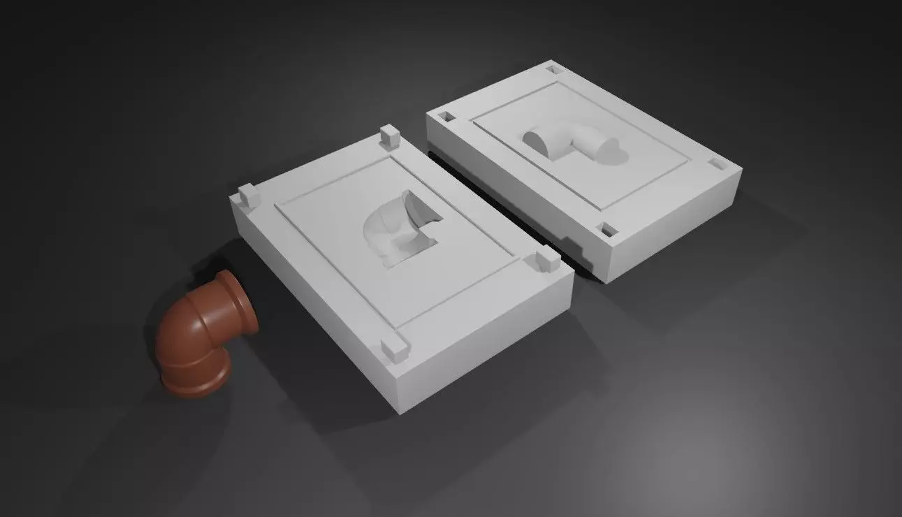 Mold for Pipe 90 Degree - Form - Molde Forma - Cano 3D print model_0