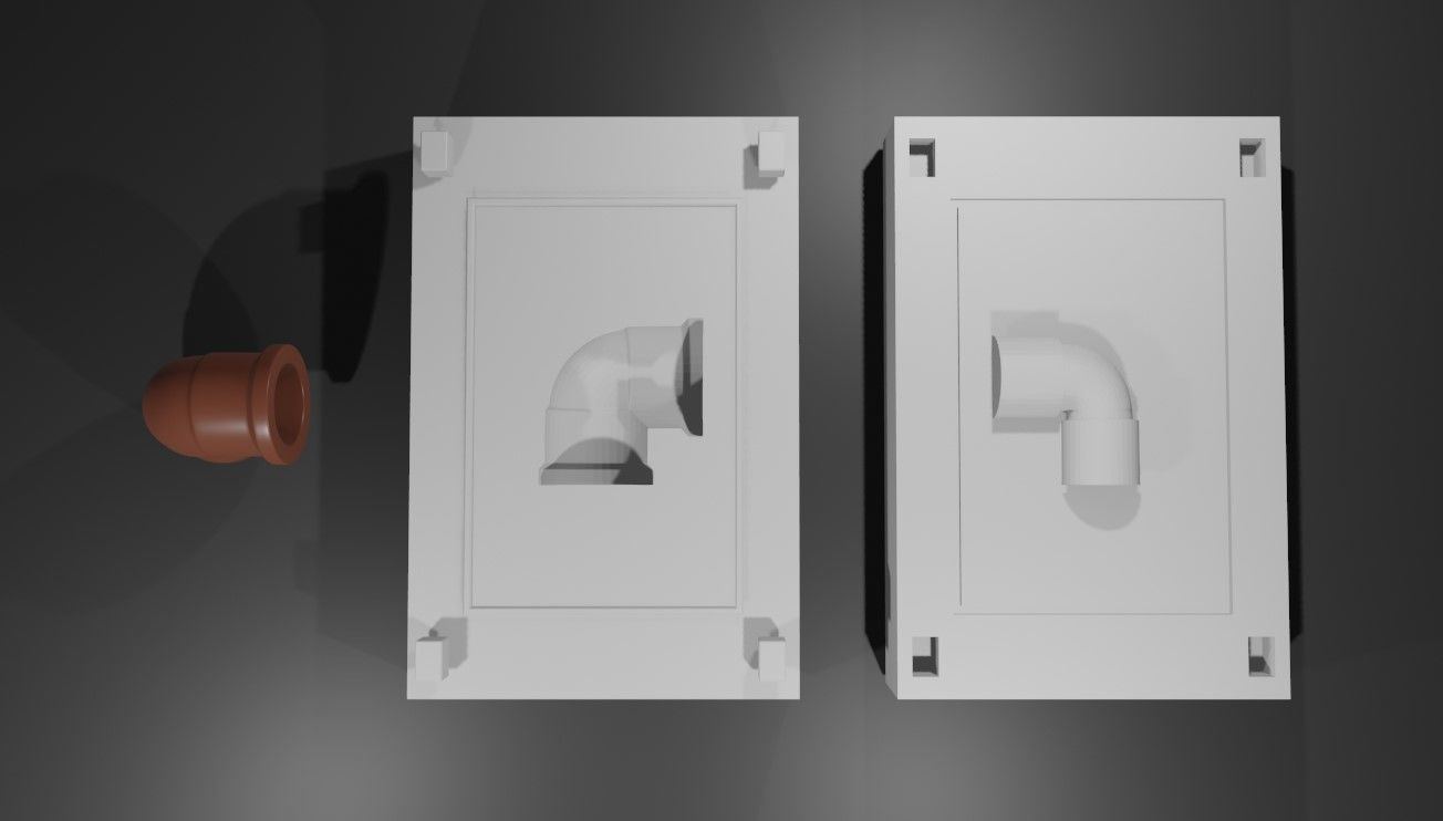 Mold for Pipe 90 Degree - Form - Molde Forma - Cano 3D print model_1