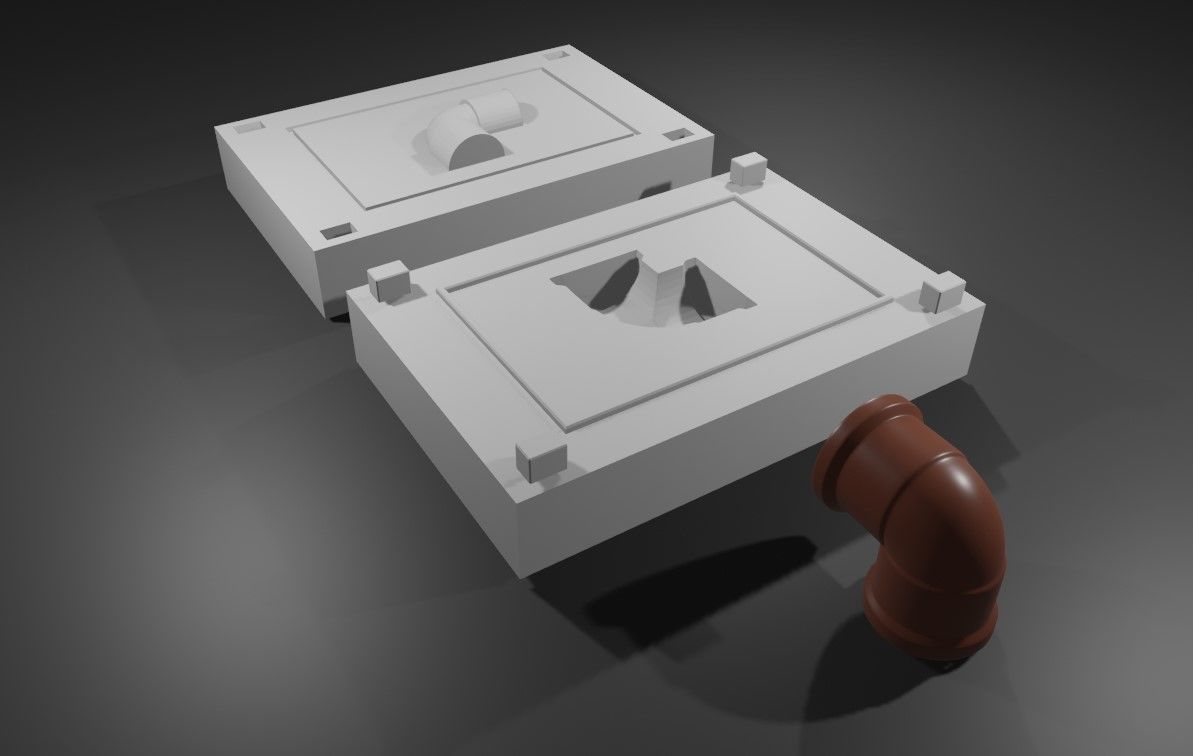 Mold for Pipe 90 Degree - Form - Molde Forma - Cano 3D print model_3
