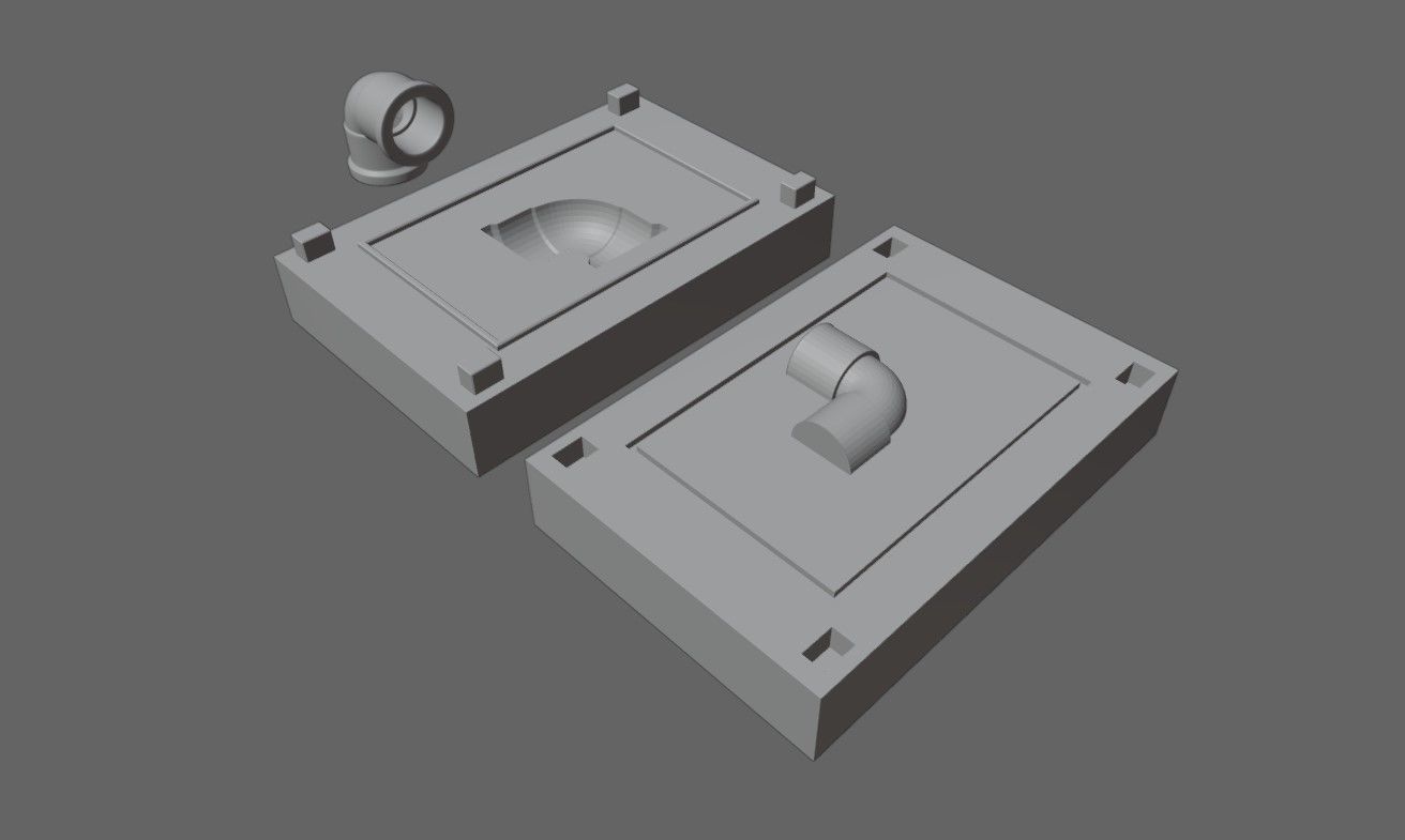 Mold for Pipe 90 Degree - Form - Molde Forma - Cano 3D print model_8