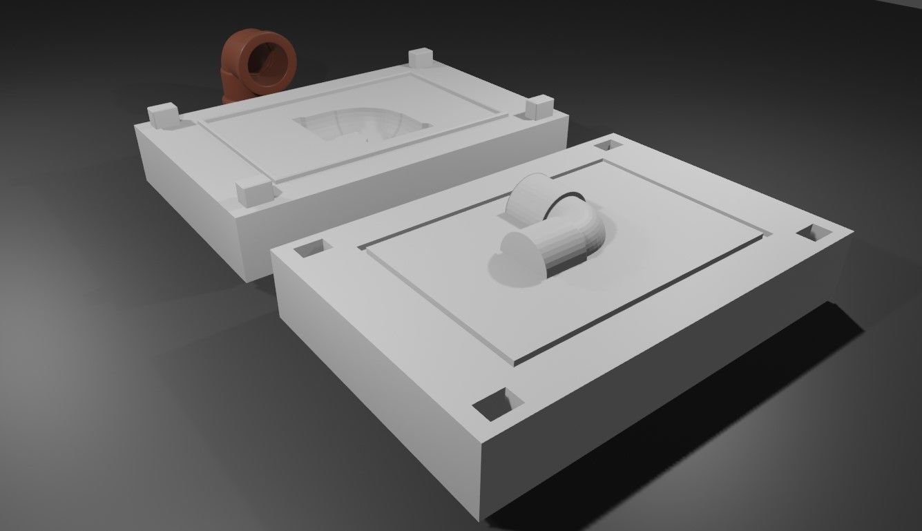 Mold for Pipe 90 Degree - Form - Molde Forma - Cano 3D print model_9