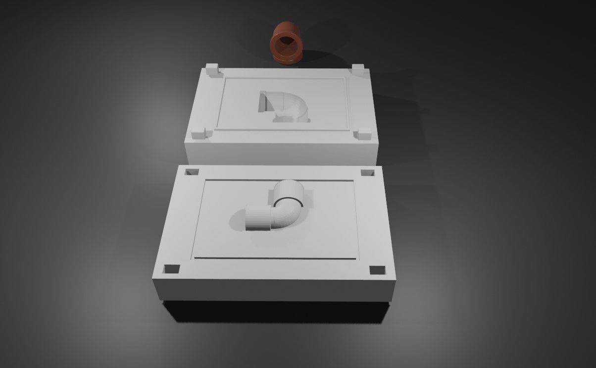 Mold for Pipe 90 Degree - Form - Molde Forma - Cano 3D print model_7