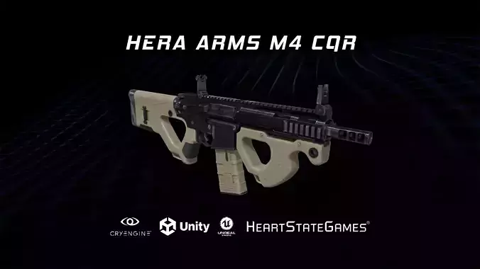 RIFLE 2 - M4 CQR Assualt Rifle - 4K Game Ready Low-poly 3D model