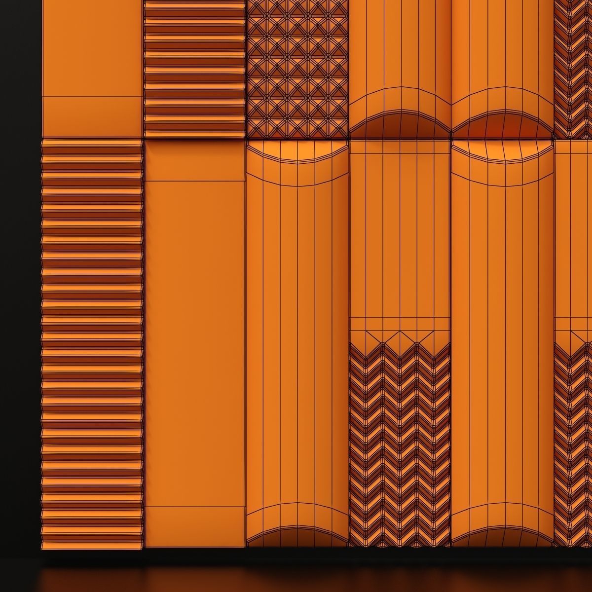 Tile Biscuit plain bianco 3D model_14