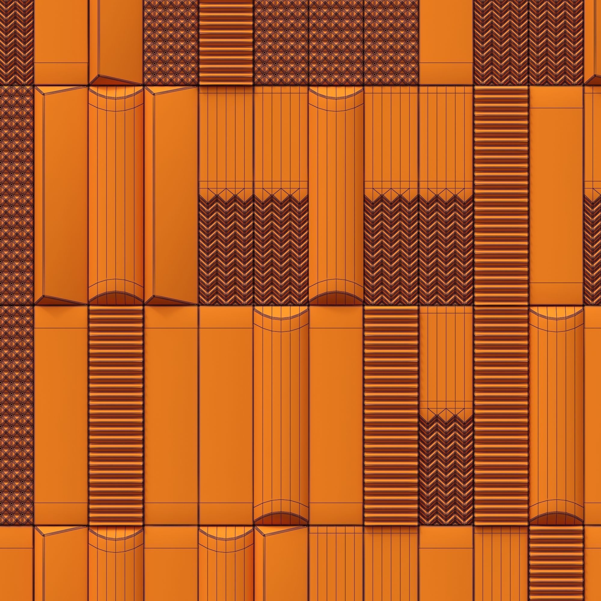 Tile Biscuit plain bianco 3D model_12