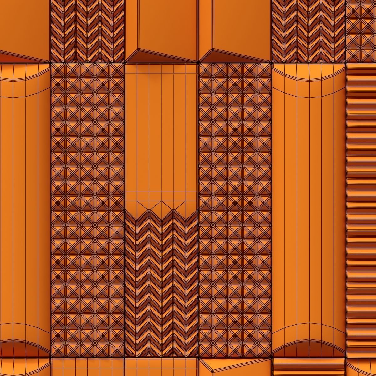 Tile Biscuit plain bianco 3D model_10
