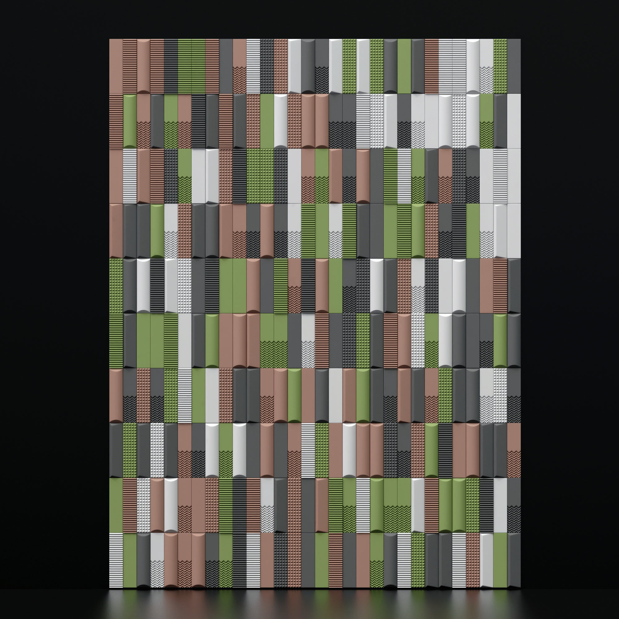Tile Biscuit plain bianco 3D model_6