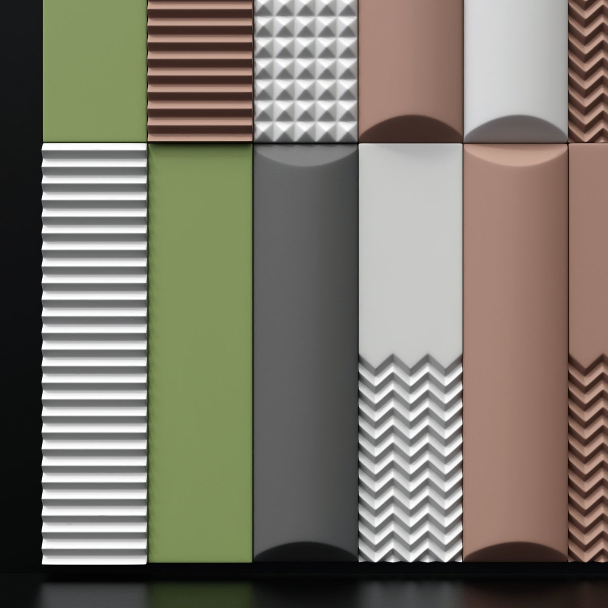 Tile Biscuit plain bianco 3D model_5