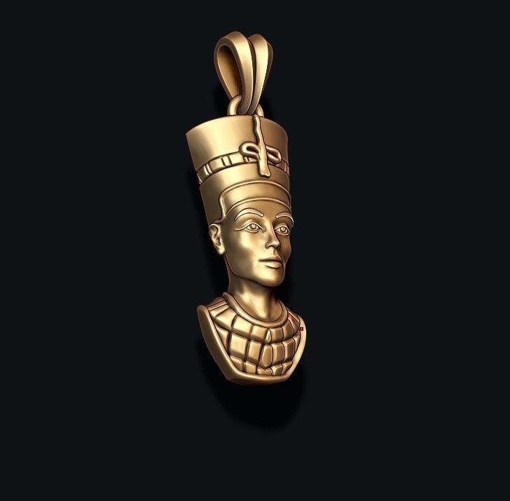 Nefertiti pendant 3D print model_4