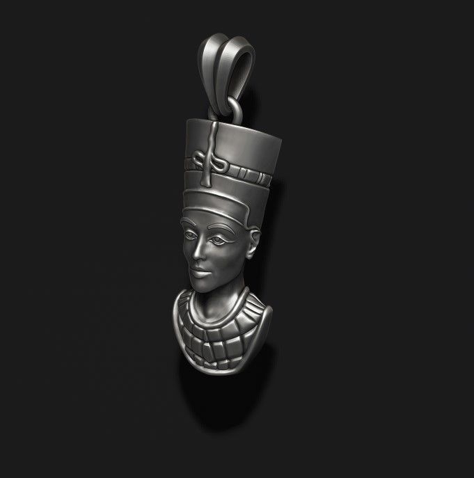 Nefertiti pendant 3D print model_7