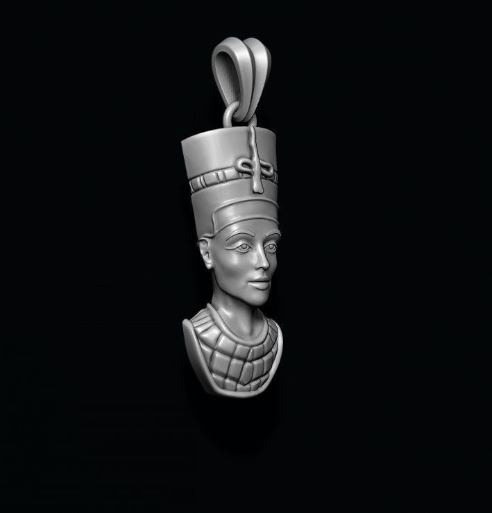 Nefertiti pendant 3D print model_2