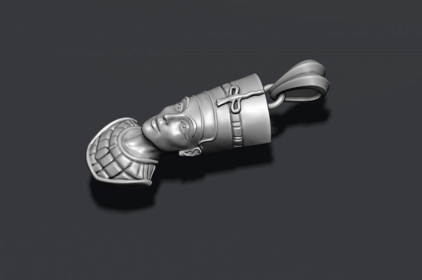 Nefertiti pendant 3D print model_5
