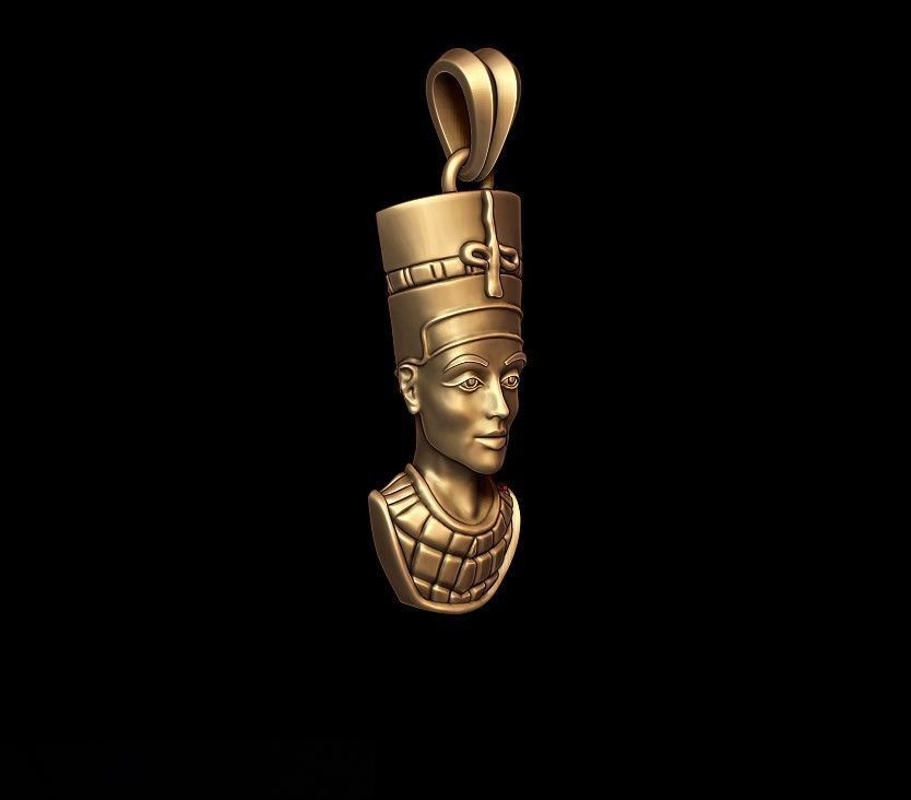 Nefertiti pendant 3D print model_1