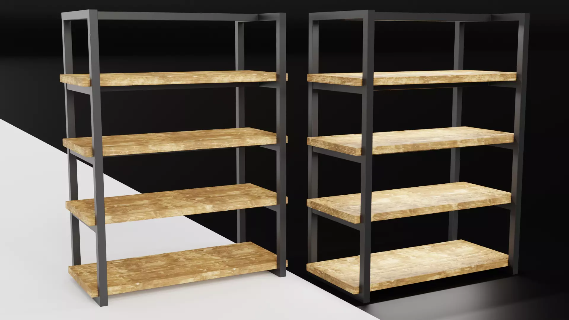 Rustica Shop Shelf Centre Set of 2 3D model