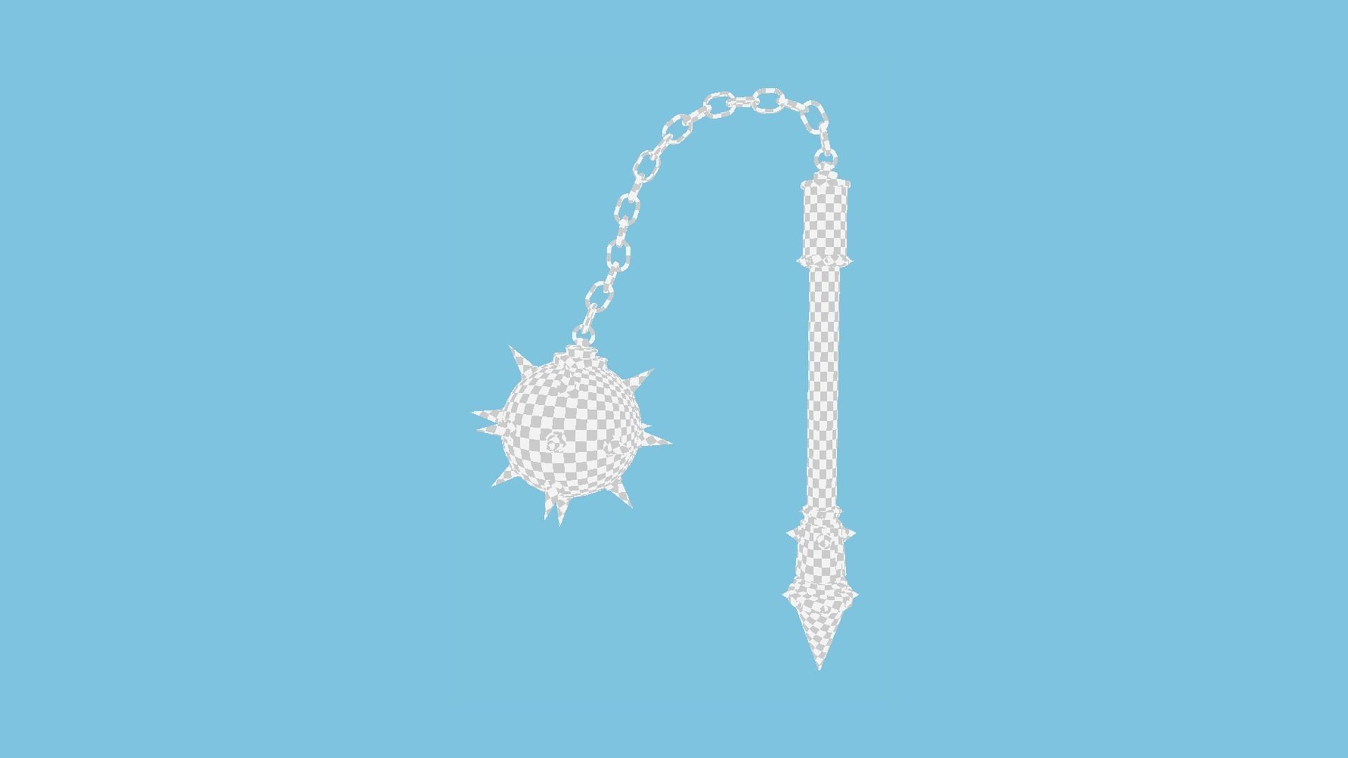 Medieval Flail 03 Luxury - Character Fantasy Weaponry Low-poly 3D model_15