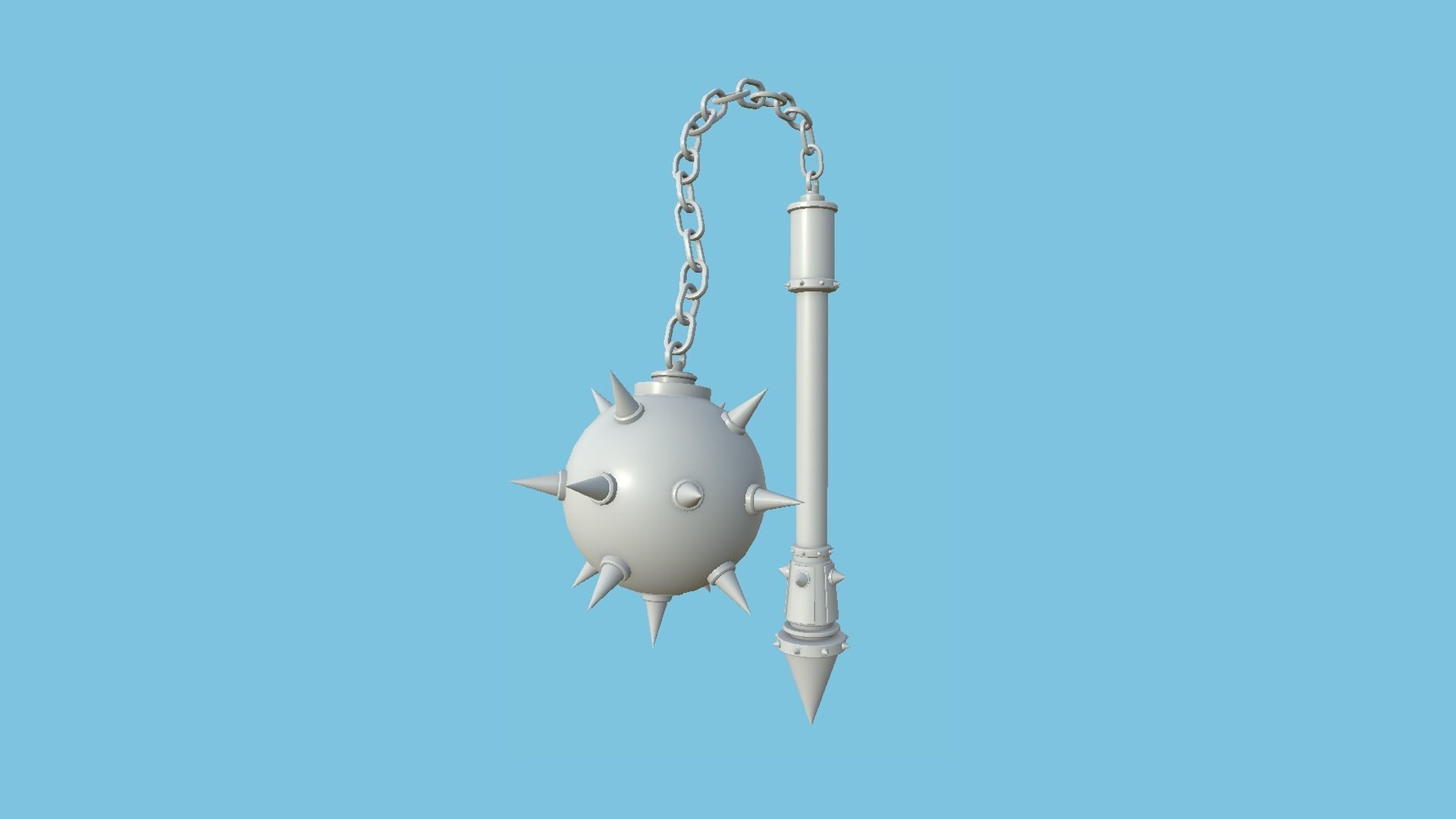 Medieval Flail 03 Luxury - Character Fantasy Weaponry Low-poly 3D model_14
