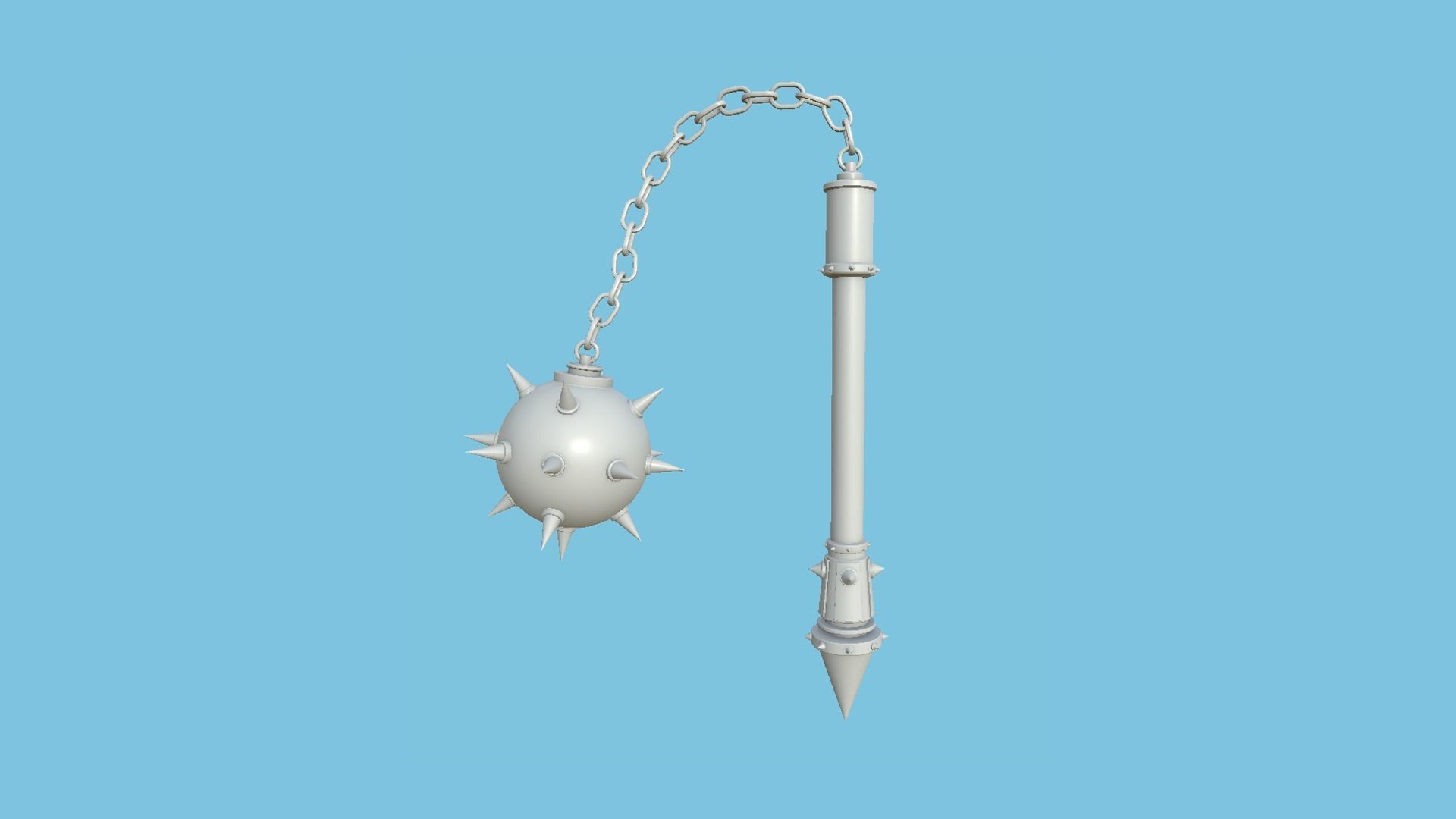 Medieval Flail 03 Luxury - Character Fantasy Weaponry Low-poly 3D model_11