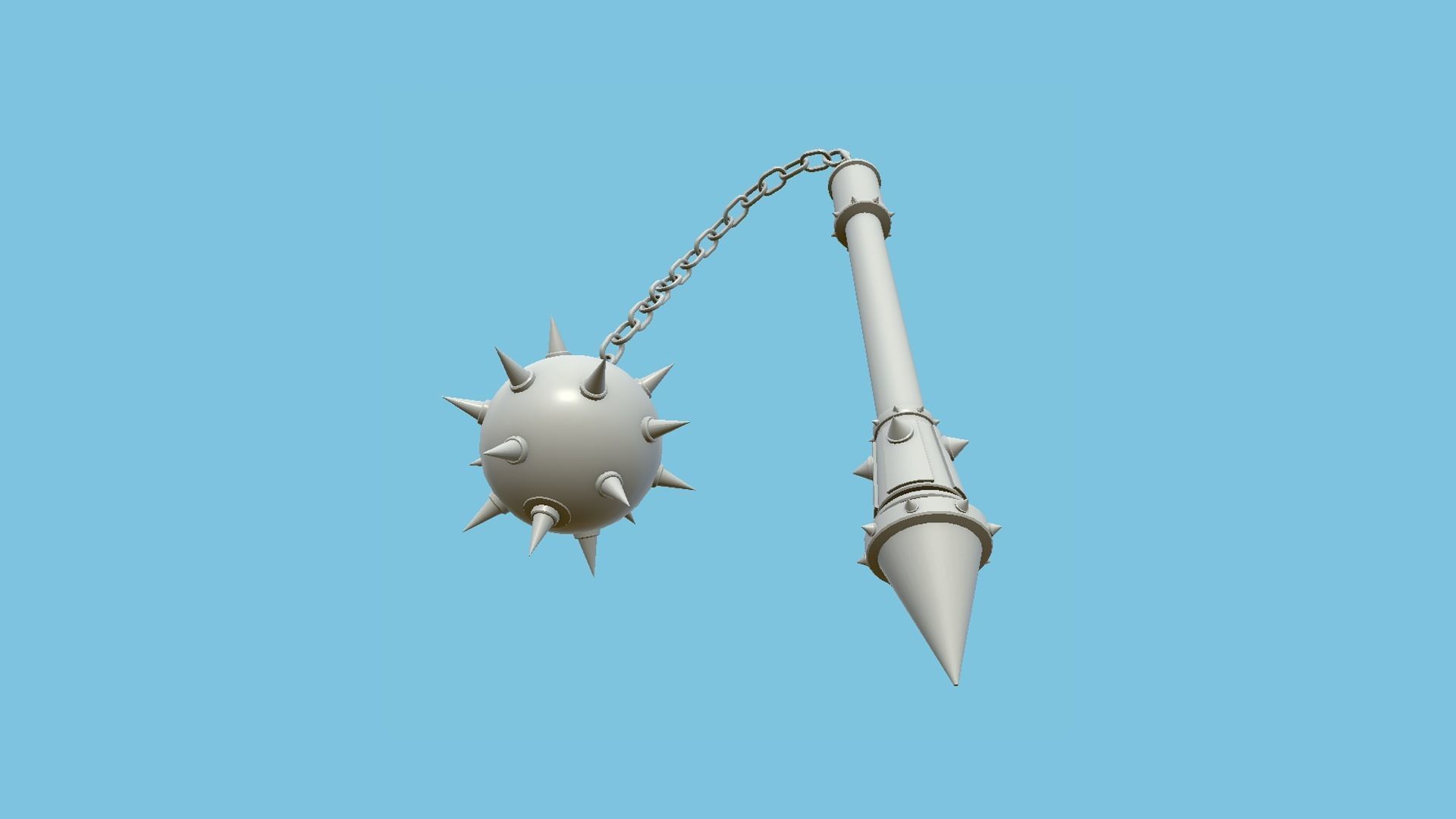 Medieval Flail 03 Luxury - Character Fantasy Weaponry Low-poly 3D model_13