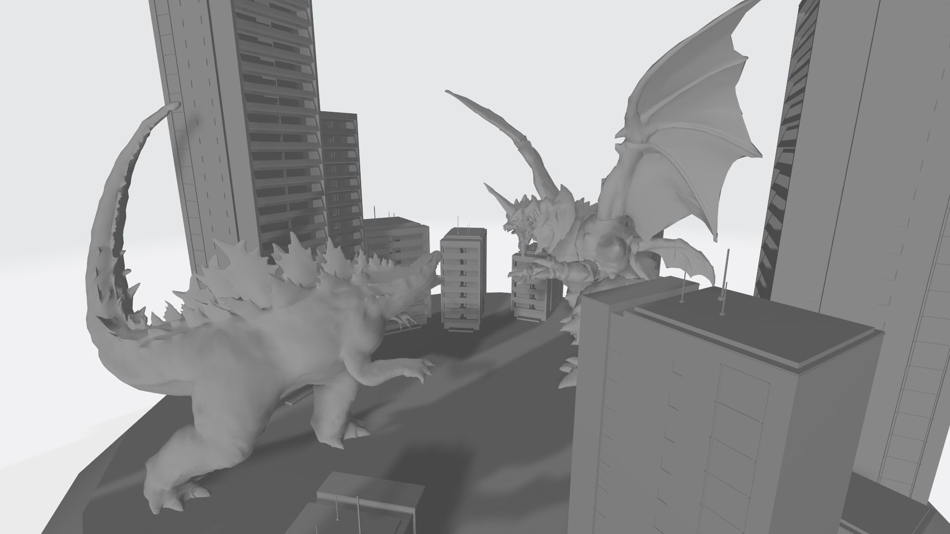 Godzilla VS Destroyah 3D print model_1