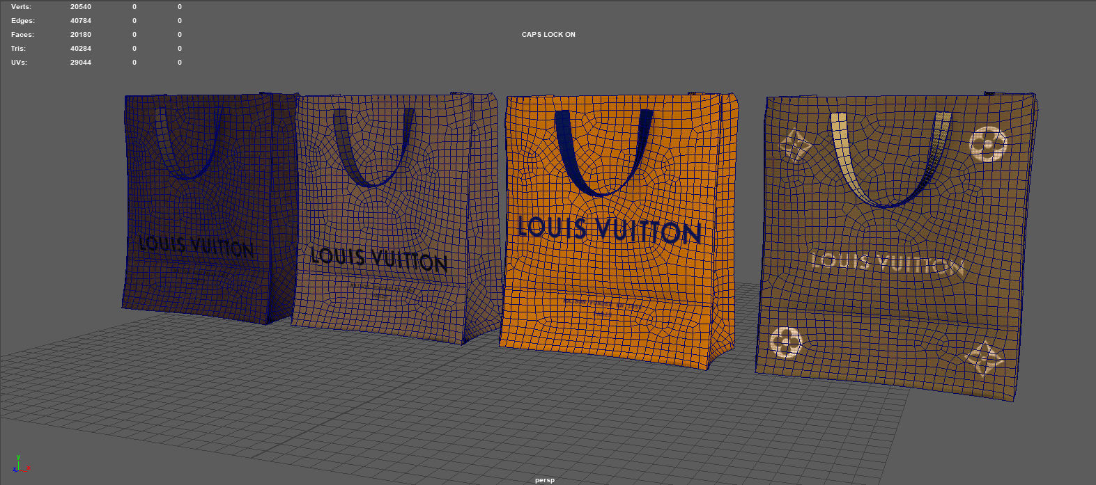 SHOPPING BAG Low-poly 3D model_12