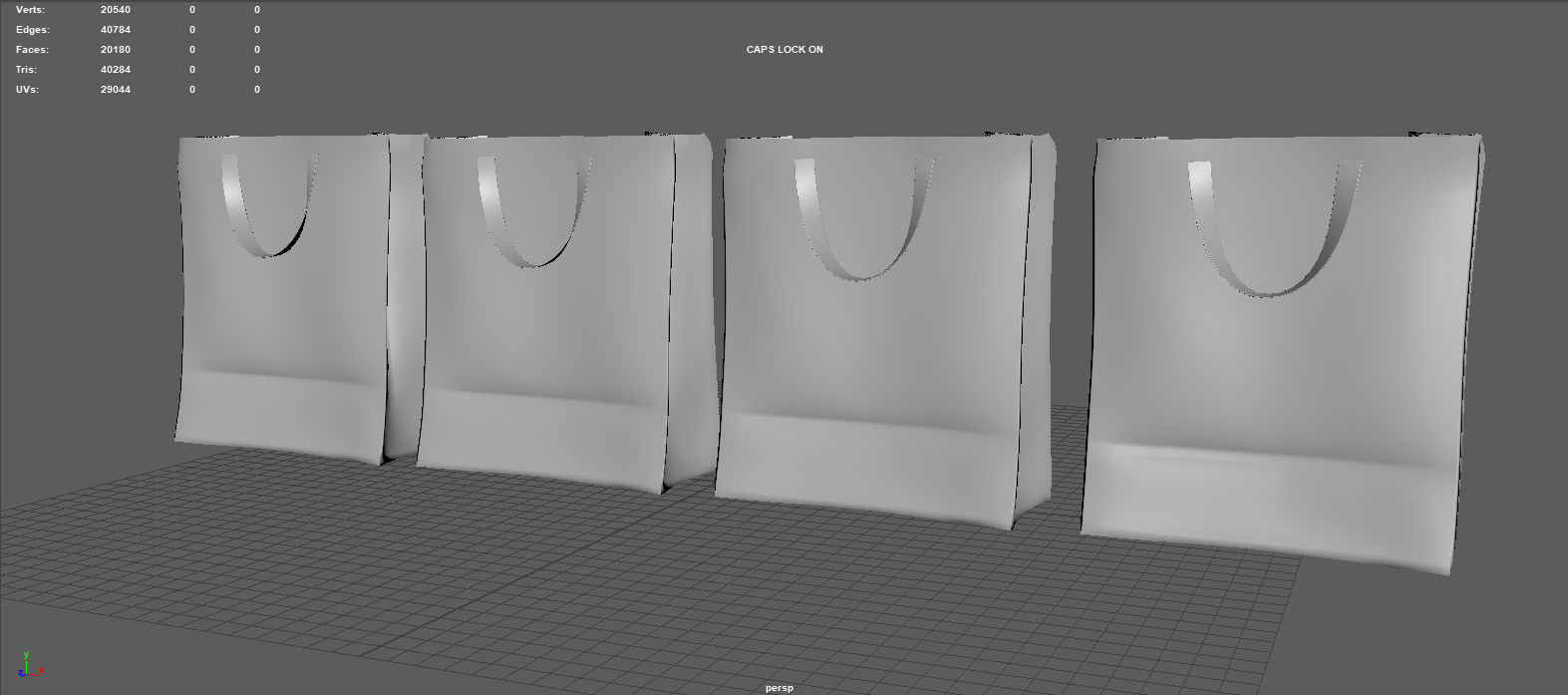 SHOPPING BAG Low-poly 3D model_10