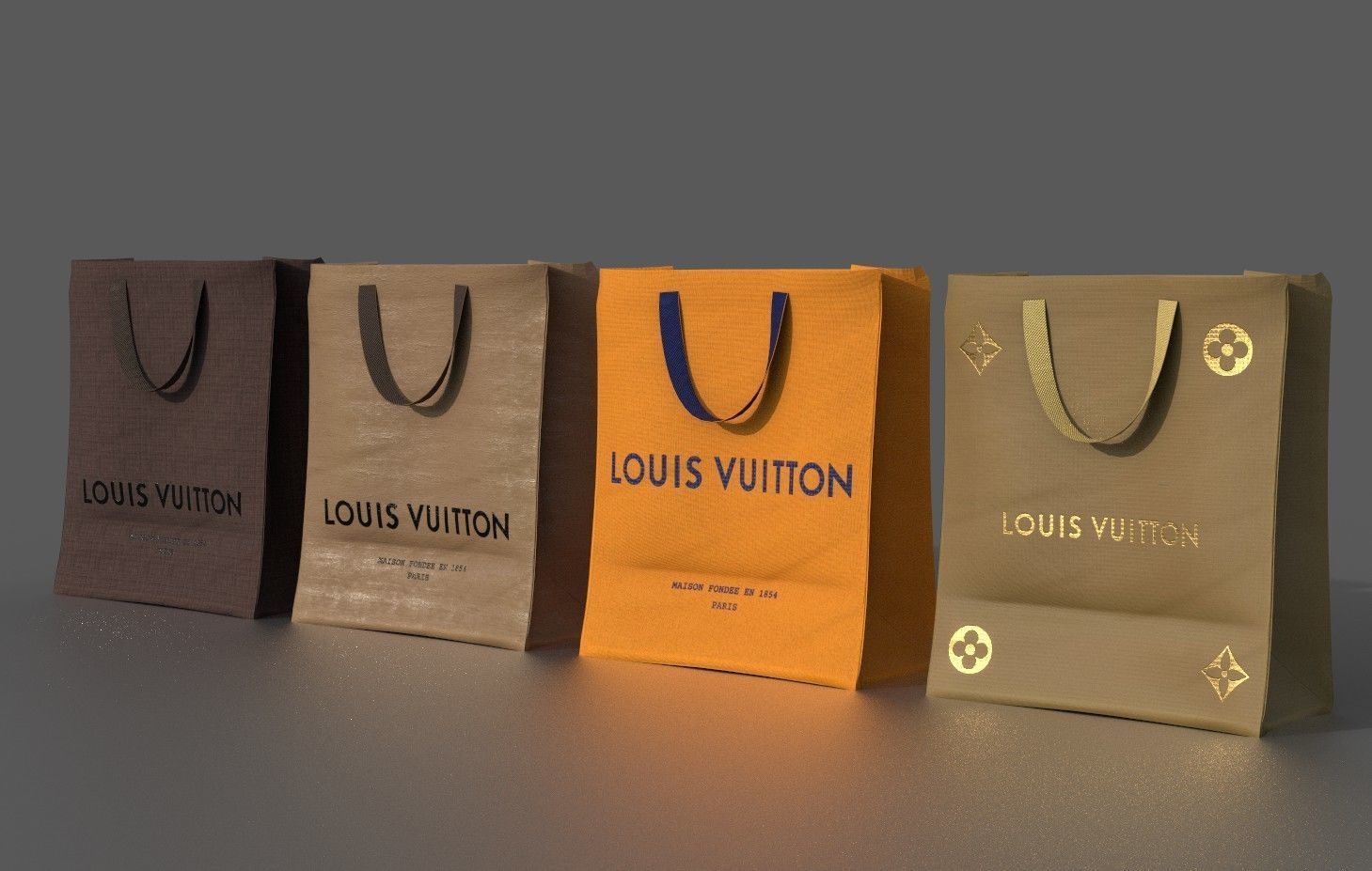 SHOPPING BAG Low-poly 3D model_1