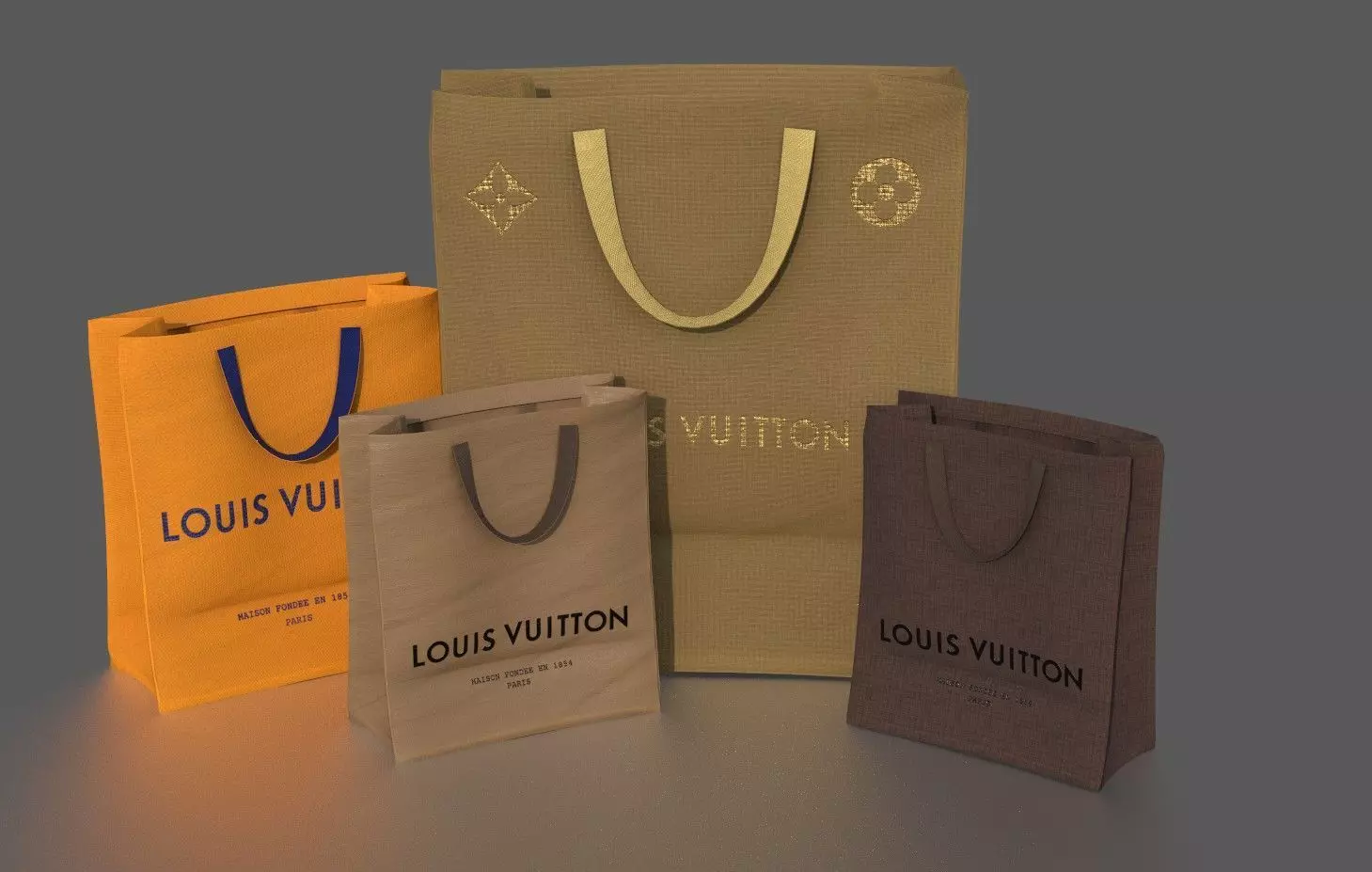 SHOPPING BAG Low-poly 3D model_0