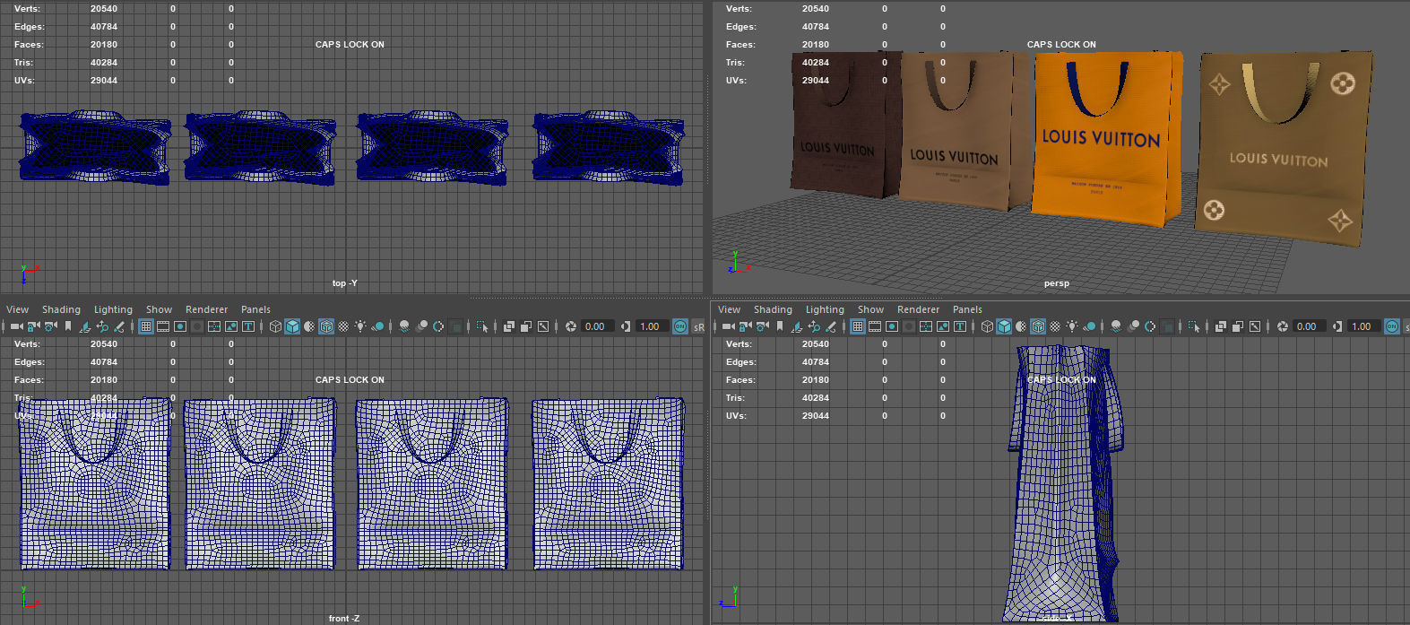 SHOPPING BAG Low-poly 3D model_8
