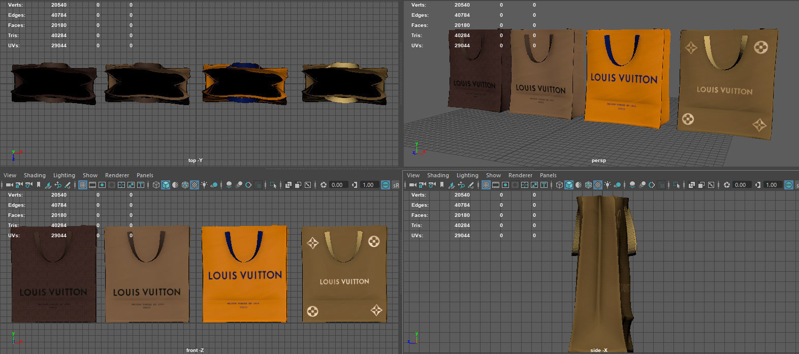 SHOPPING BAG Low-poly 3D model_6