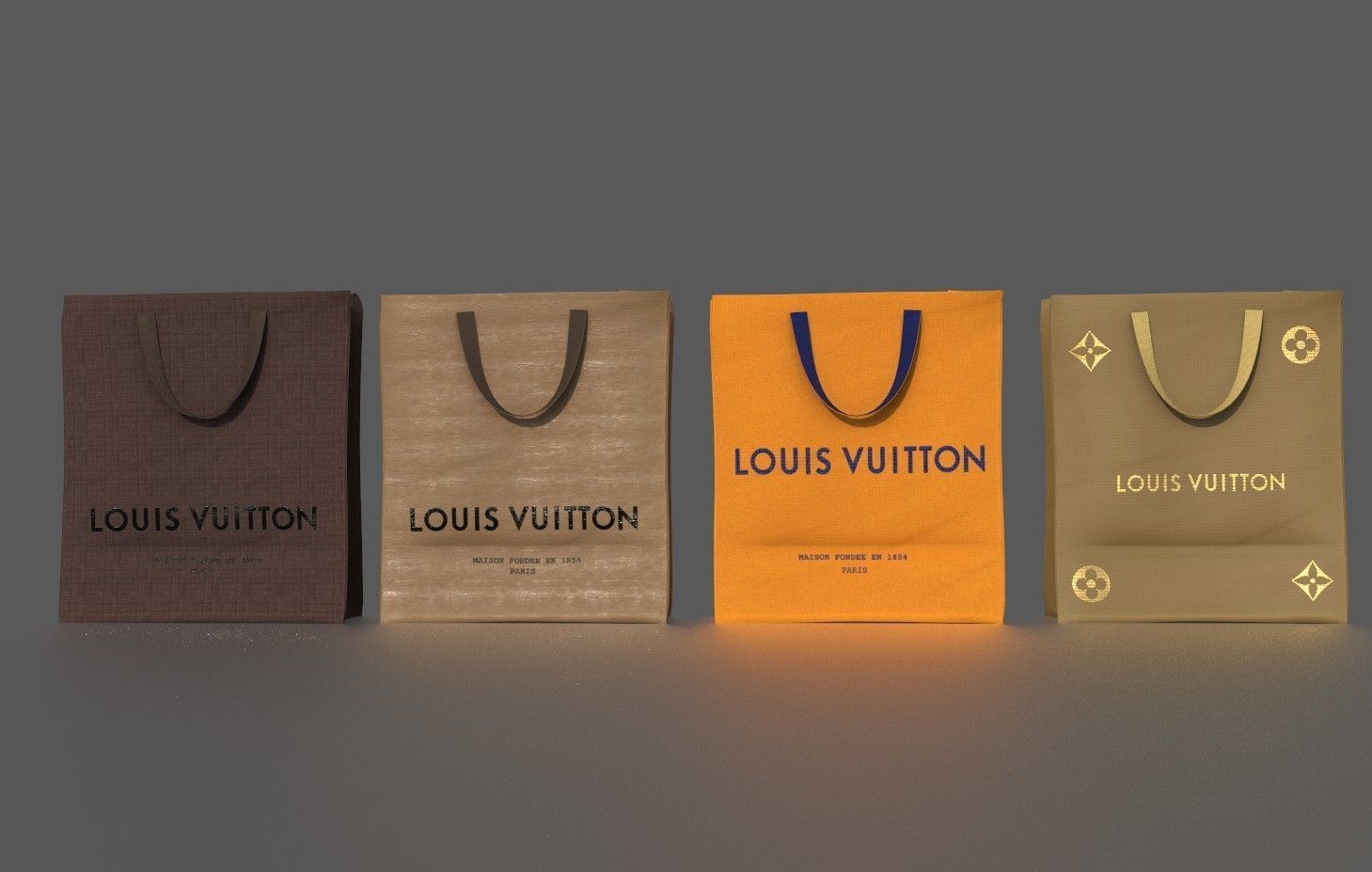 SHOPPING BAG Low-poly 3D model_2