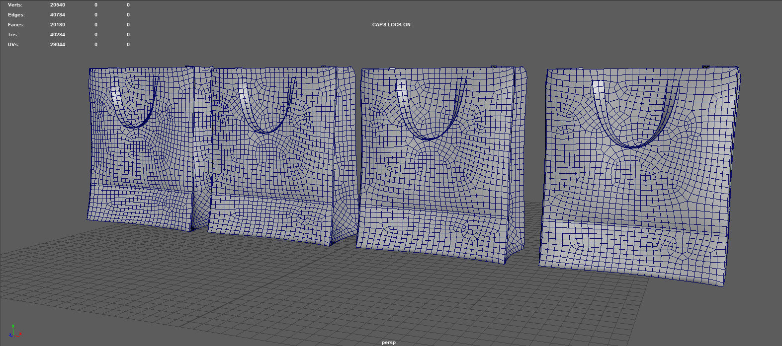 SHOPPING BAG Low-poly 3D model_11