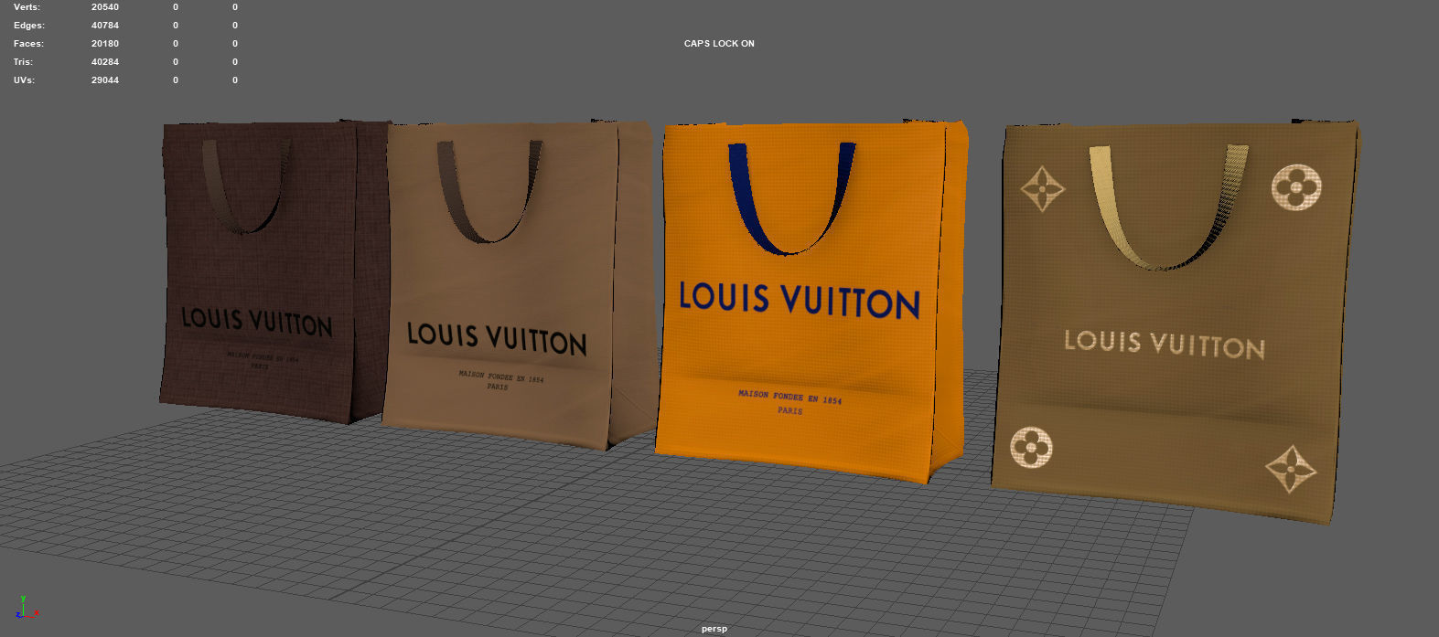 SHOPPING BAG Low-poly 3D model_5